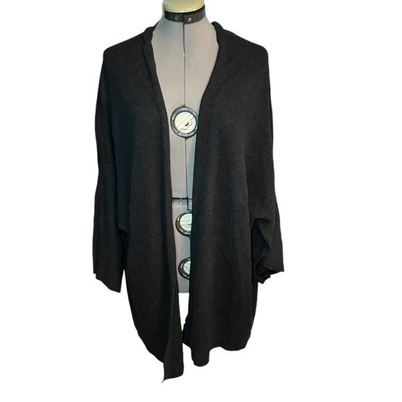 Eileen Fisher Gray Open Front Cardigan 100% Organic Cotton Women's XL Sweater - Picture 3 of 7